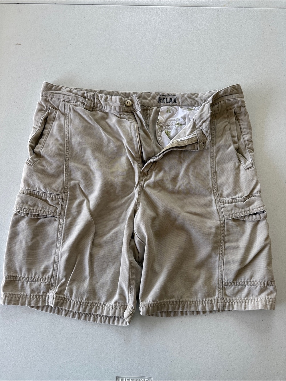 Tommy Bahama Relax Beige Cargo Shorts